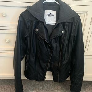 Hollister faux leather jacket.